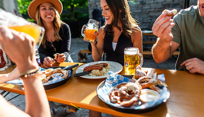 happy hour hofbrauhaus Columbus beer and pretzels